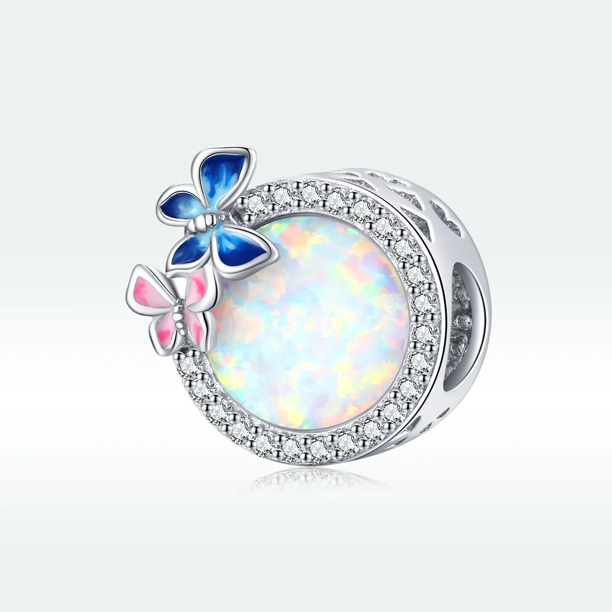 Pandora Style Silver Butterflies In Spring Charm - SCC1730