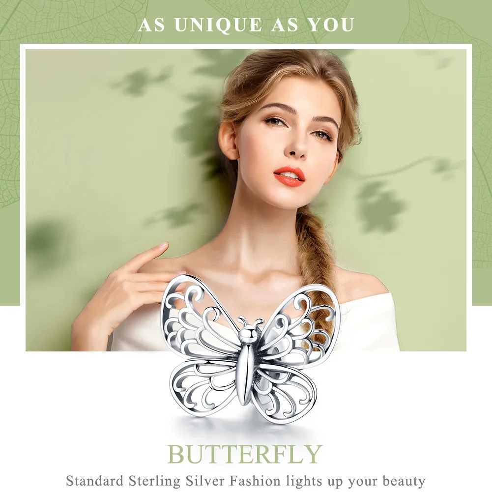 Pandora Style Silver Butterfly Charm - BSC062