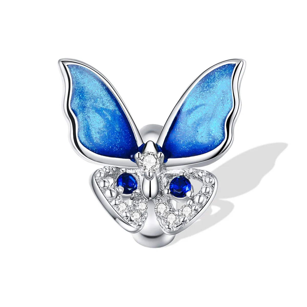 pandora style silver colorful butterfly charm bsc405