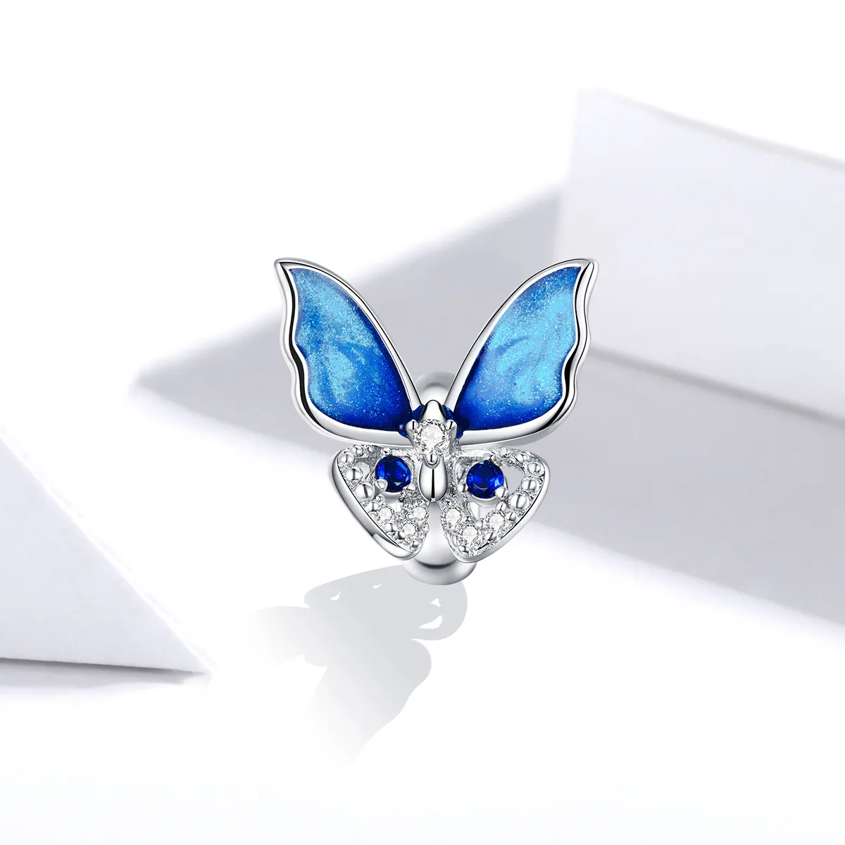 Pandora Style Silver Colorful Butterfly Charm - BSC405