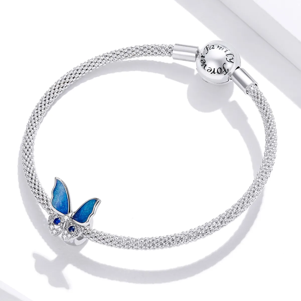 Pandora Style Silver Colorful Butterfly Charm - BSC405