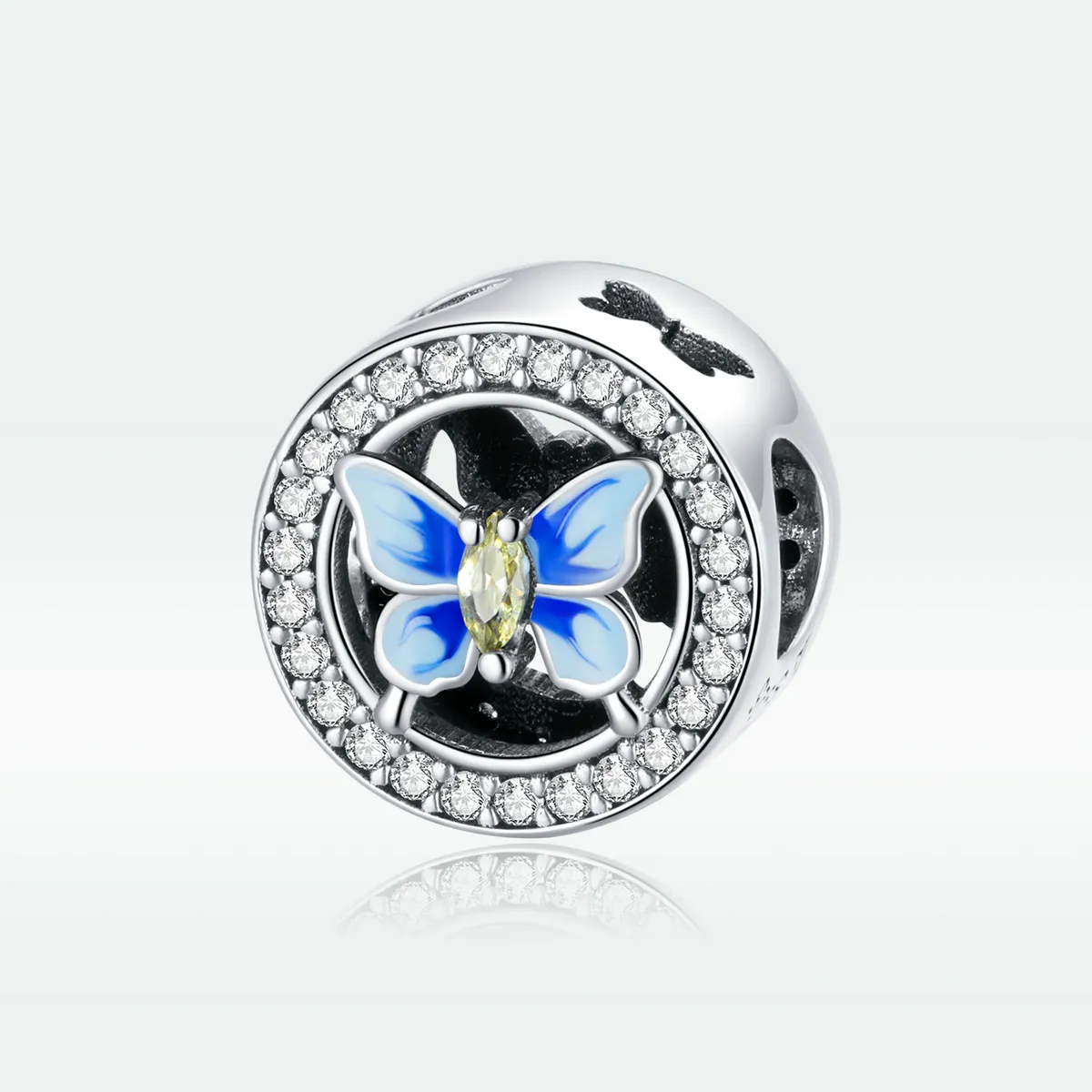 Pandora Style Silver Colorful Butterfly Charm - SCC1682