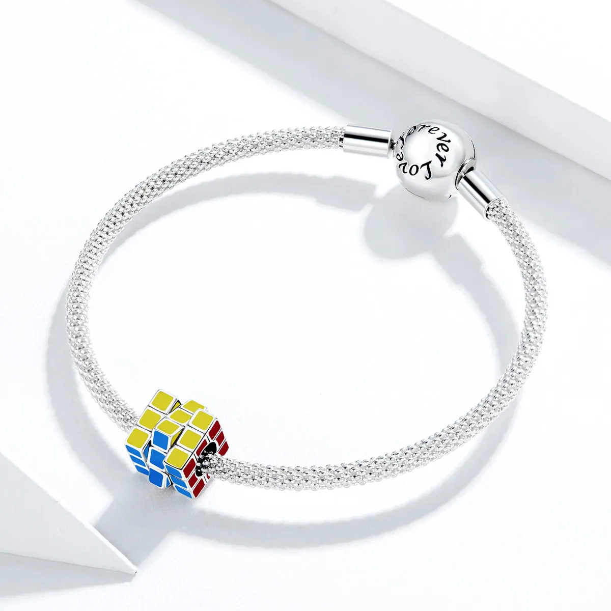 Pandora Style Silver Colorful Cube Charm - SCC1640