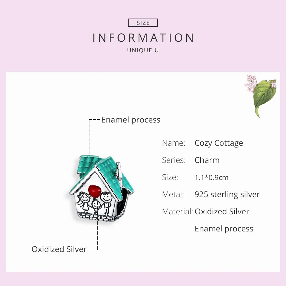 Pandora Style Silver Cozy Cottage Charm - SCC1518