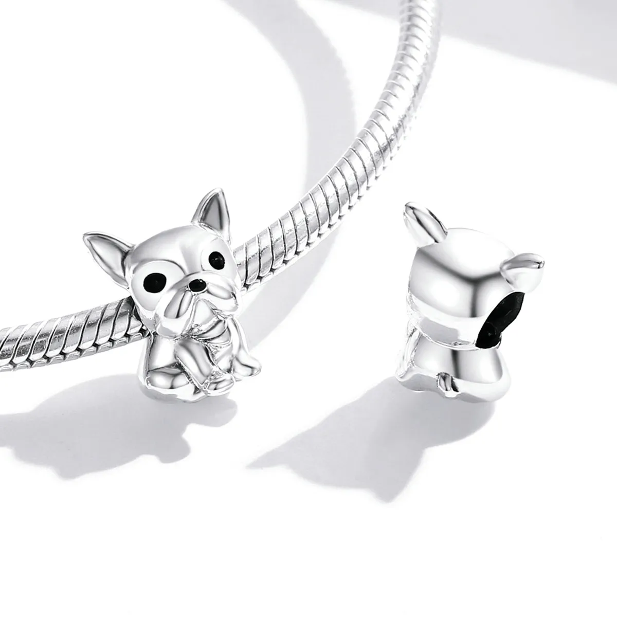 Pandora Style Silver Cute Frenchie Bulldog Charm - SCC1599