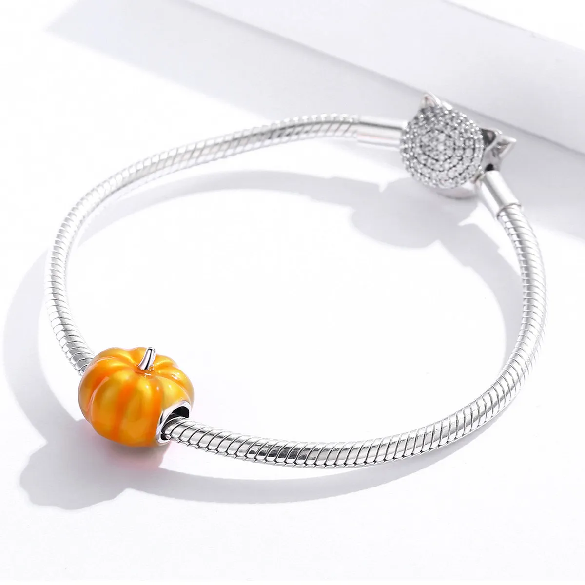 Pandora Style Silver Cute Pumpkin Charm - BSC333