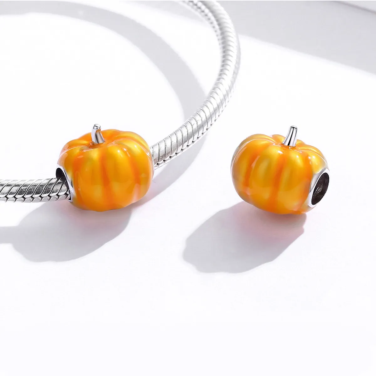 Pandora Style Silver Cute Pumpkin Charm - BSC333