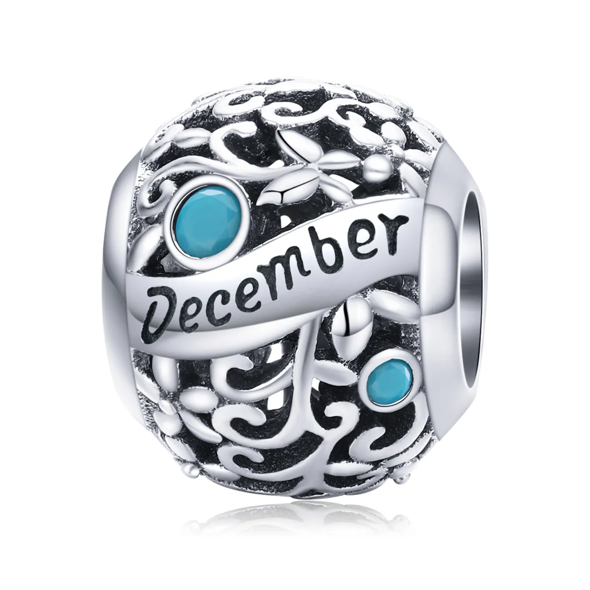 pandora style silver december birthstone charm scc138512