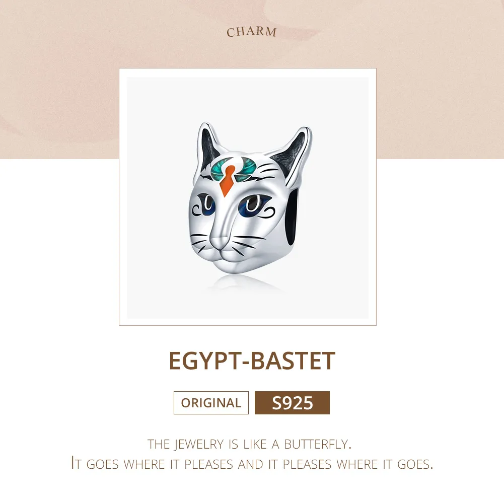 Pandora Style Silver Egypt - Cat God Bastet Charm - SCC1859