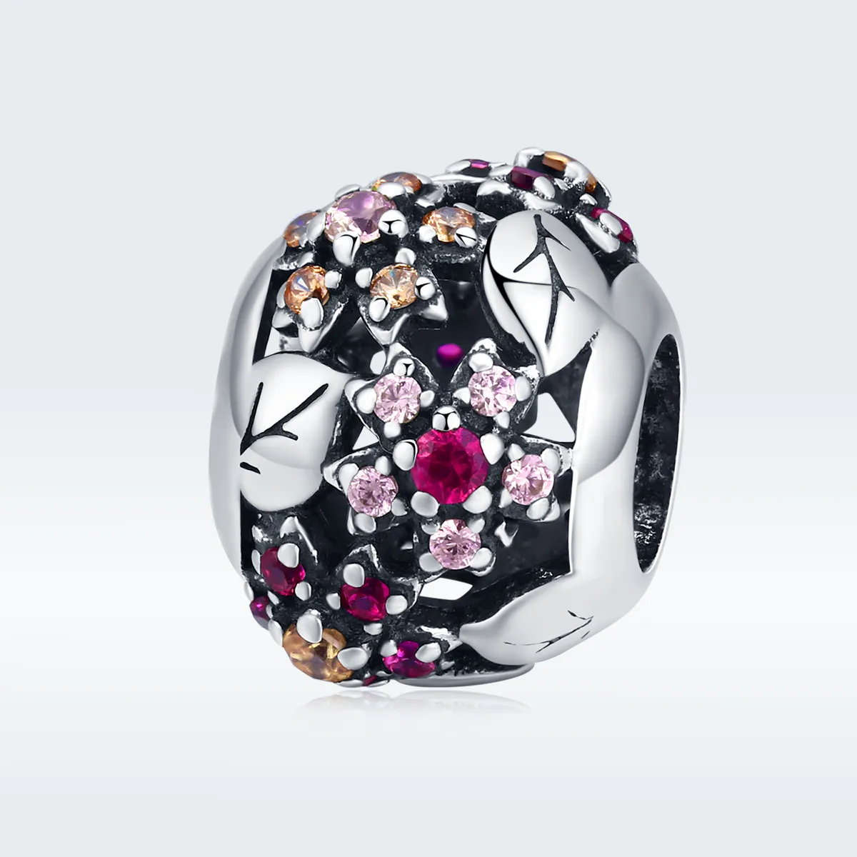 Pandora Style Silver Elegant Cherry Blossom Charm - SCC1446