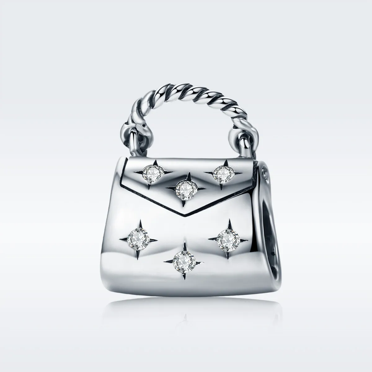 Pandora Style Silver Elegant Shopping Bag Charm - SCC607