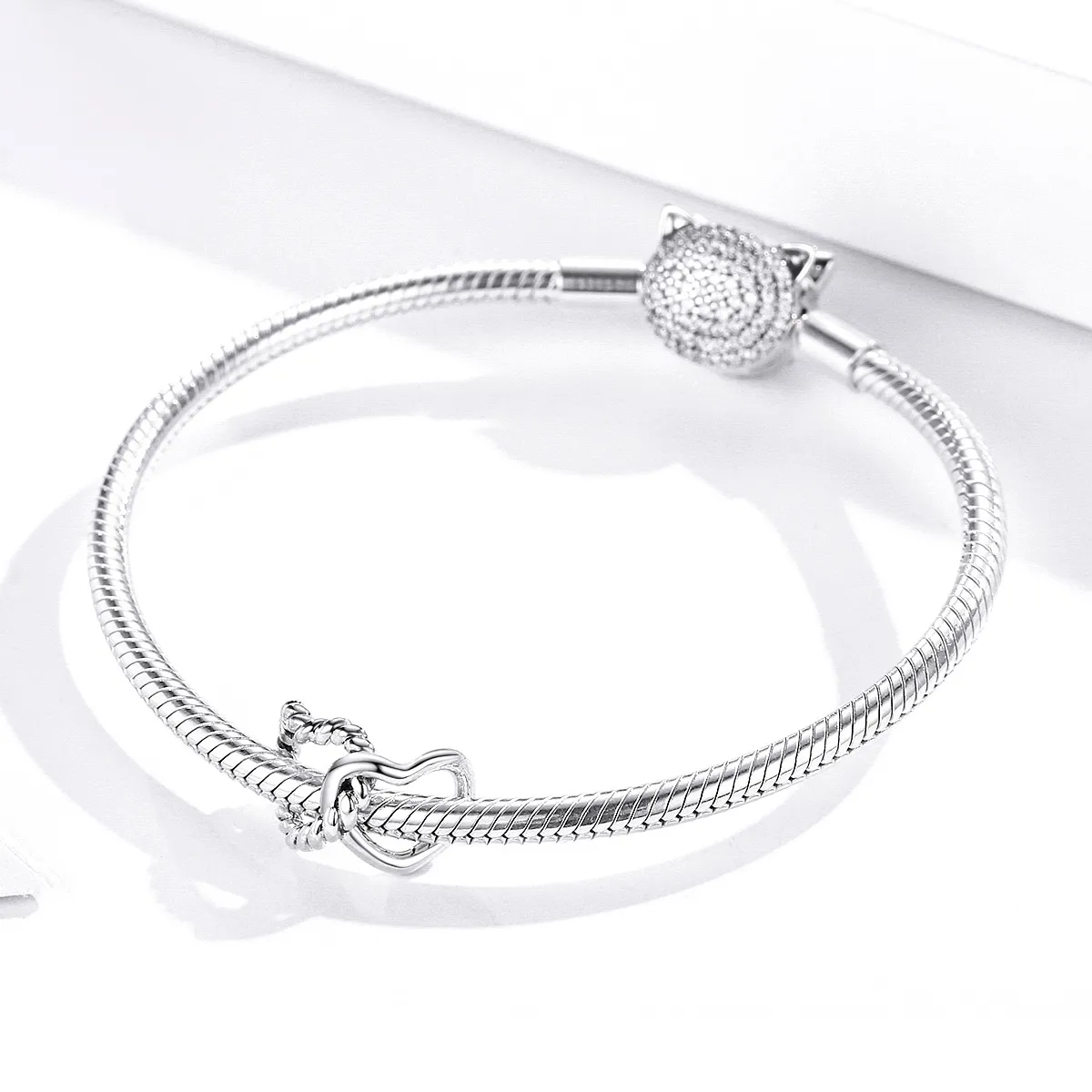 Pandora Style Silver Entwined Hearts Charm - SCC1563