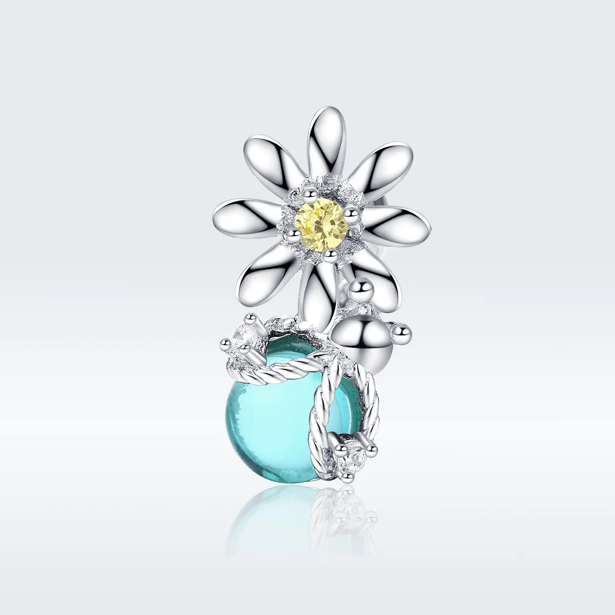 Pandora Style Silver Fireflies And Daisy Charm - SCC1369