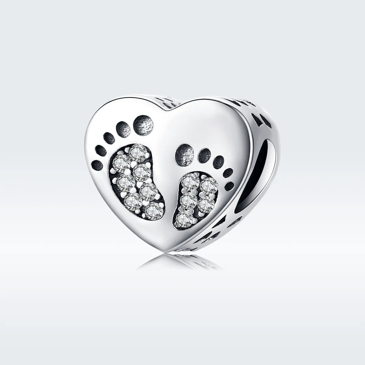 pandora style silver footprints charm scc1395