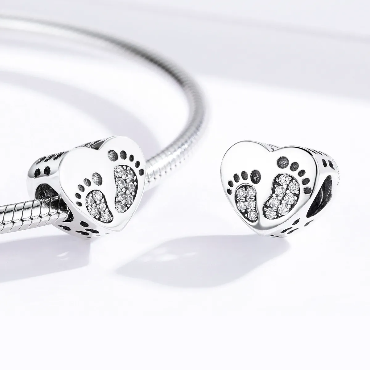 Pandora Style Silver Footprints Charm - SCC1395