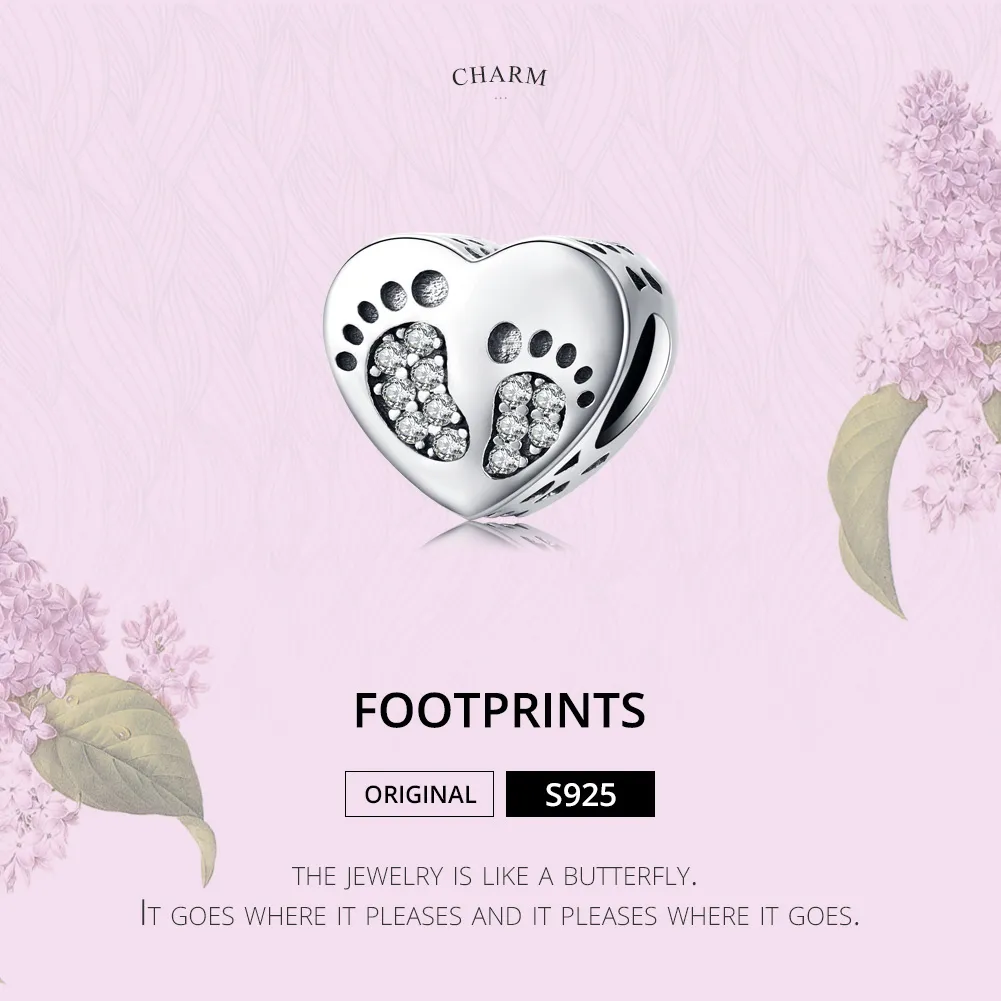 Pandora Style Silver Footprints Charm - SCC1395