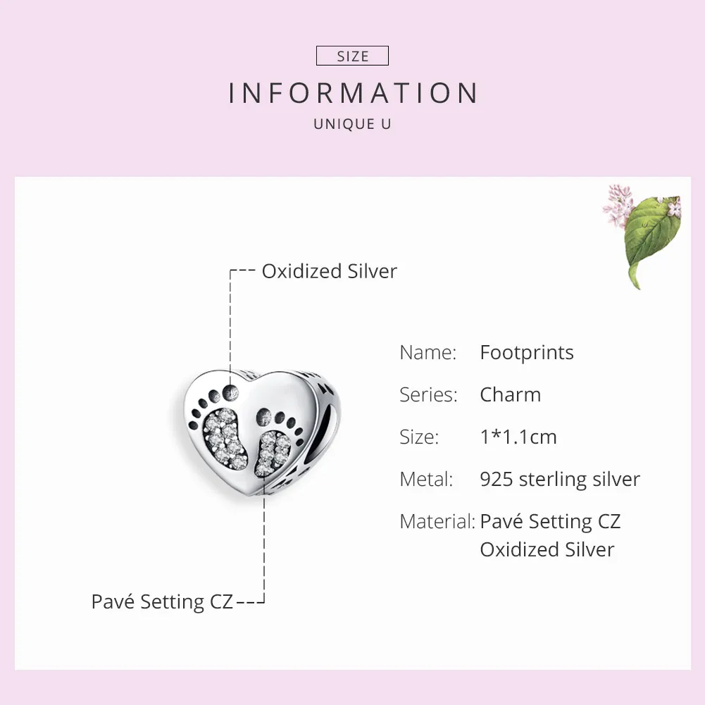 Pandora Style Silver Footprints Charm - SCC1395