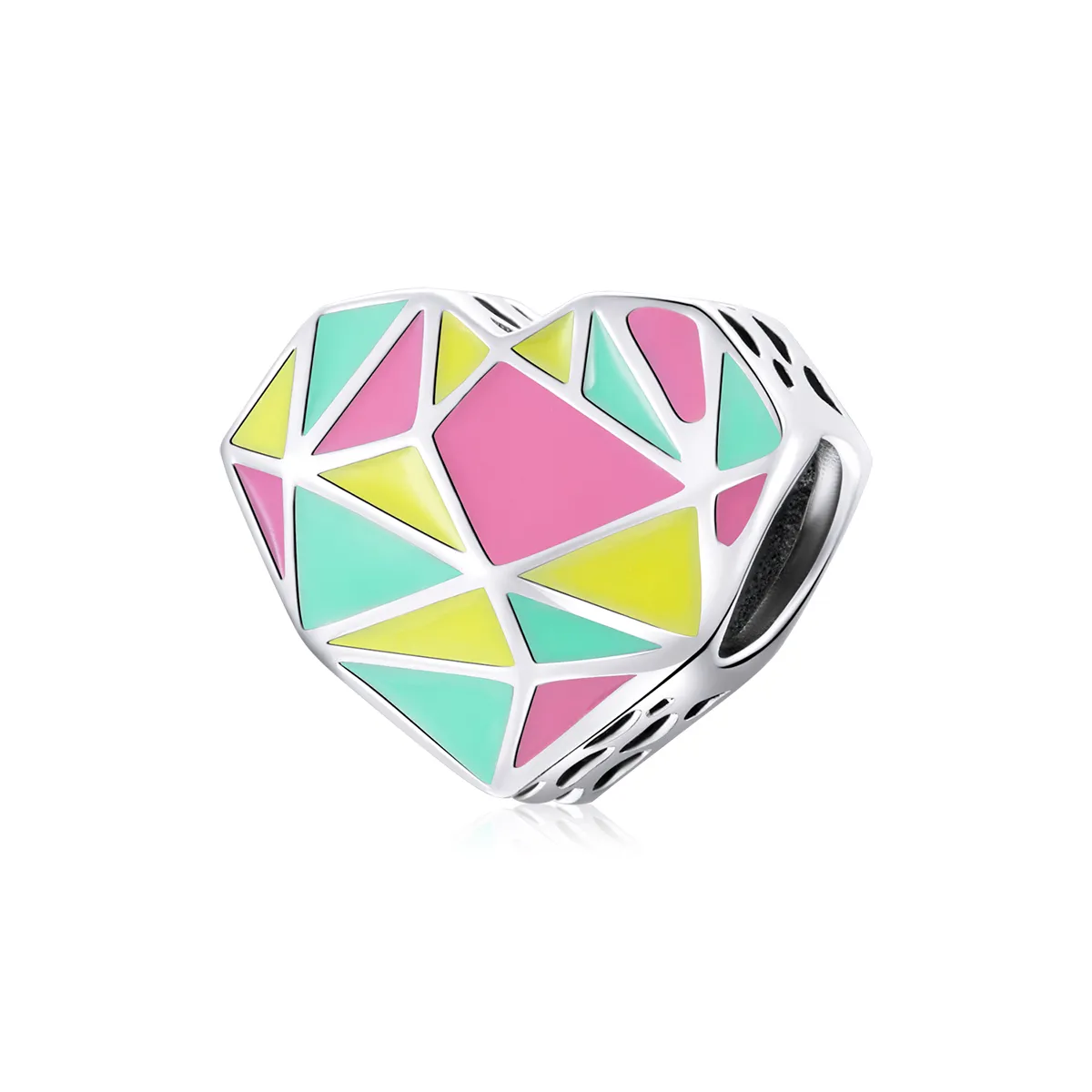 pandora style silver geometric patterns charm scc1761