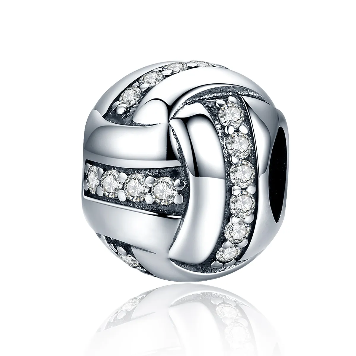 pandora style silver glittering complex charm scc302