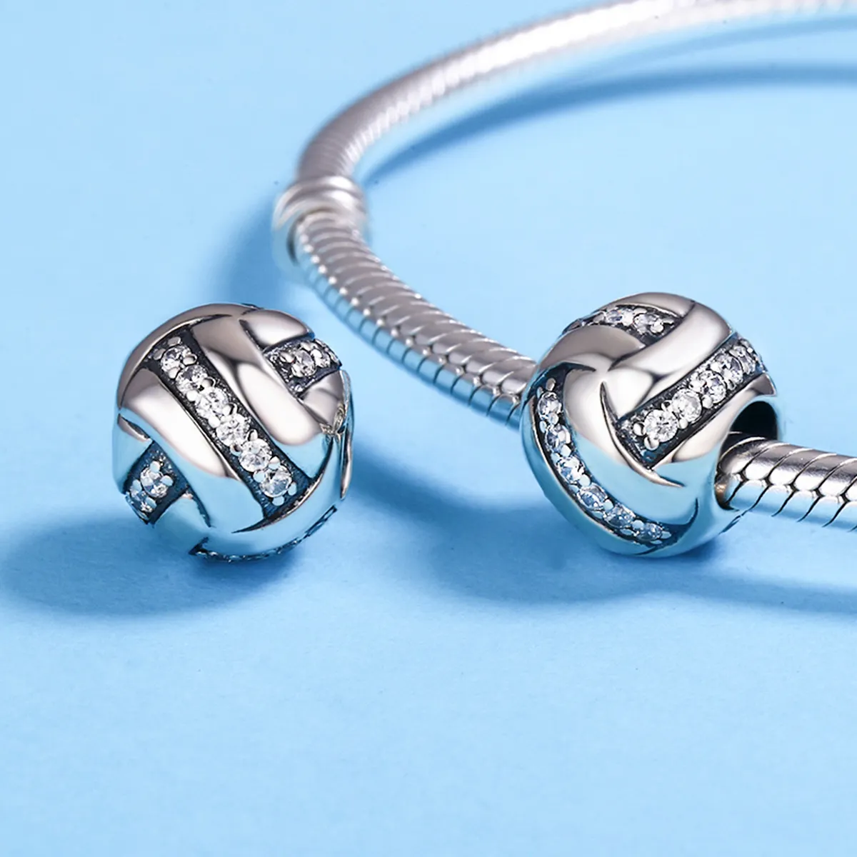 Pandora Style Silver Glittering Complex Charm - SCC302