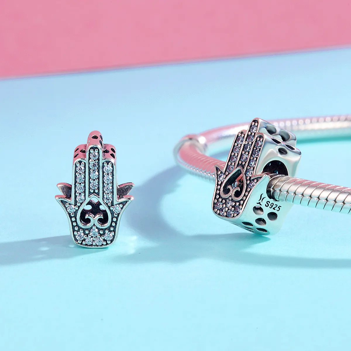 Pandora Style Silver Hamsa Charm - SCC225