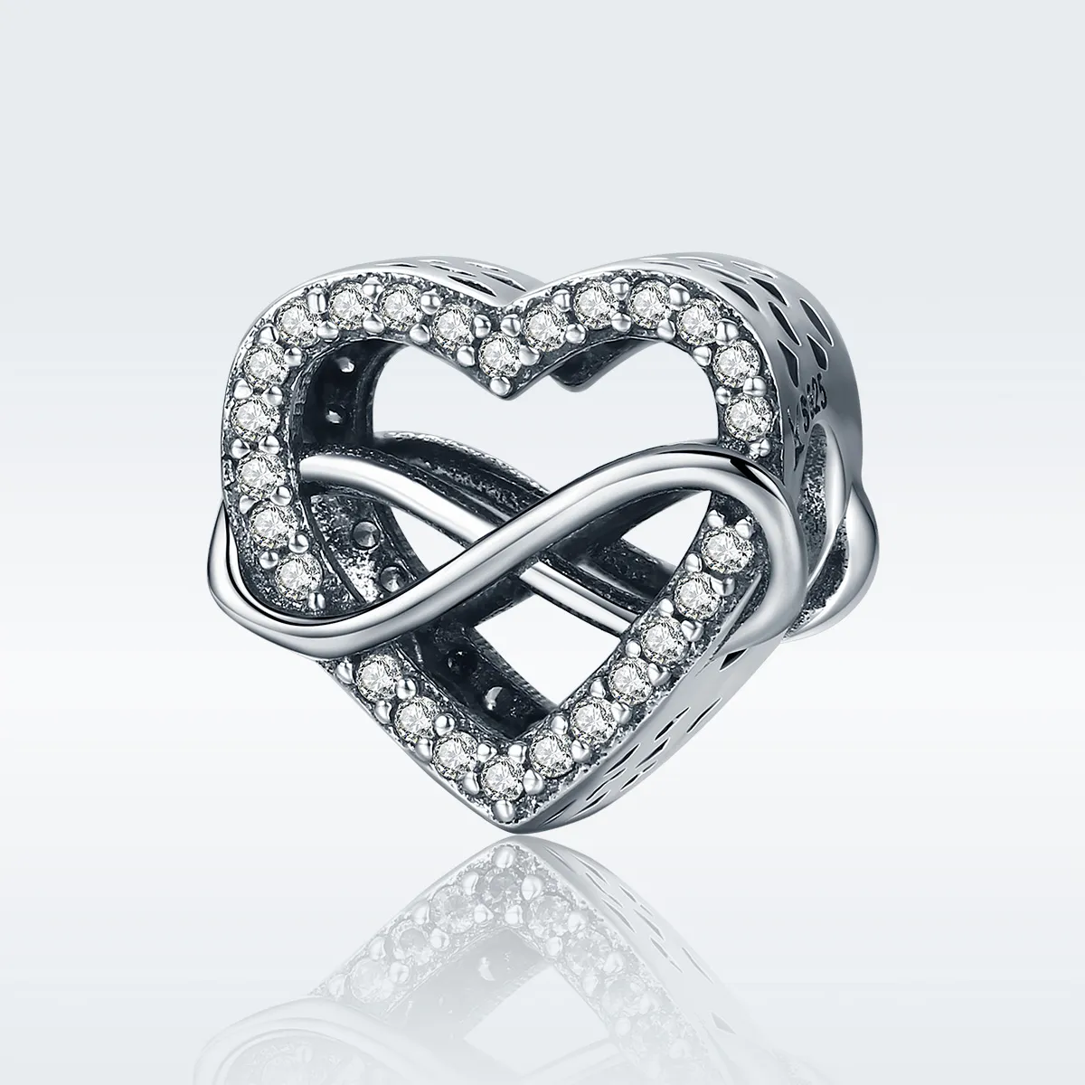 Pandora Style Silver Heart Shape Charm - SCC432