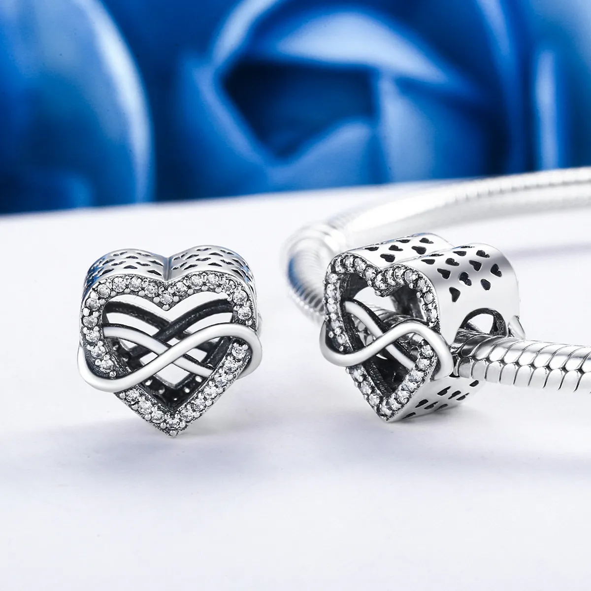 Pandora Style Silver Heart Shape Charm - SCC432