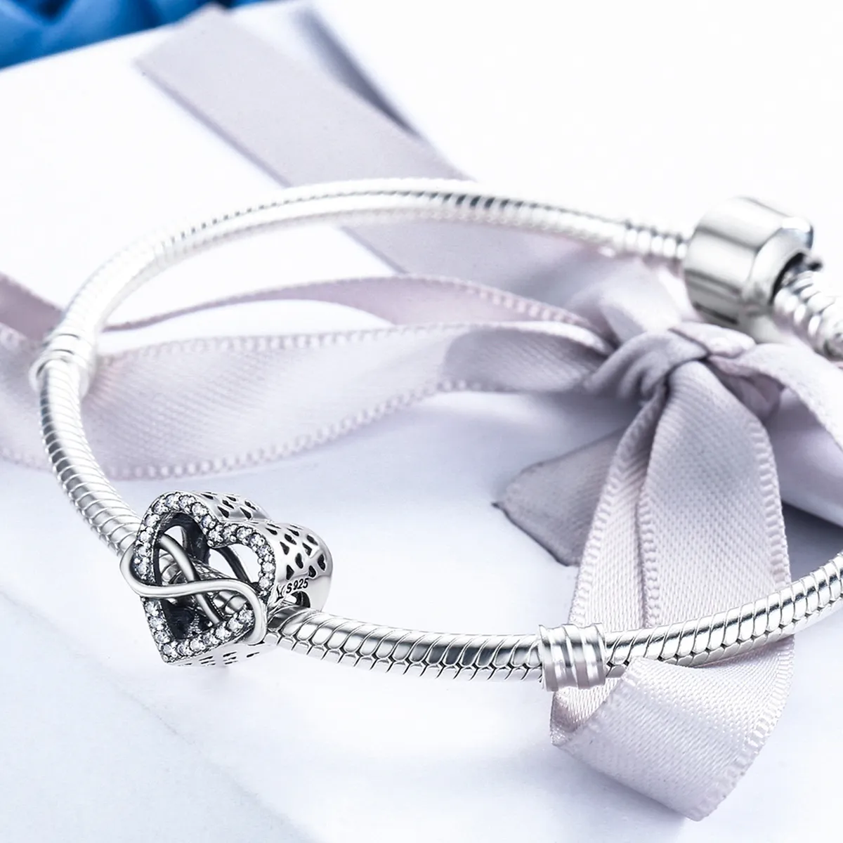 Pandora Style Silver Heart Shape Charm - SCC432