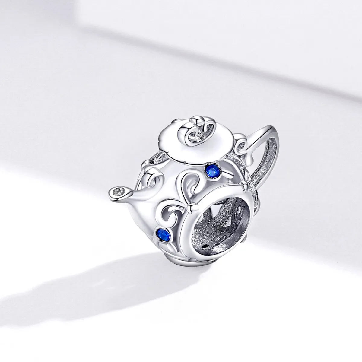 Pandora Style Silver Hollow Teapot Charm - BSC274