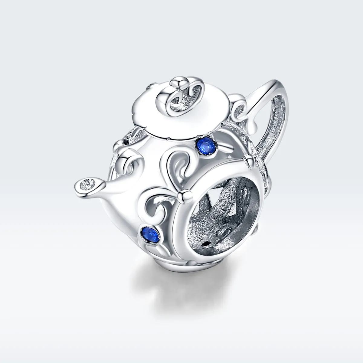 Pandora Style Silver Hollow Teapot Charm - BSC274