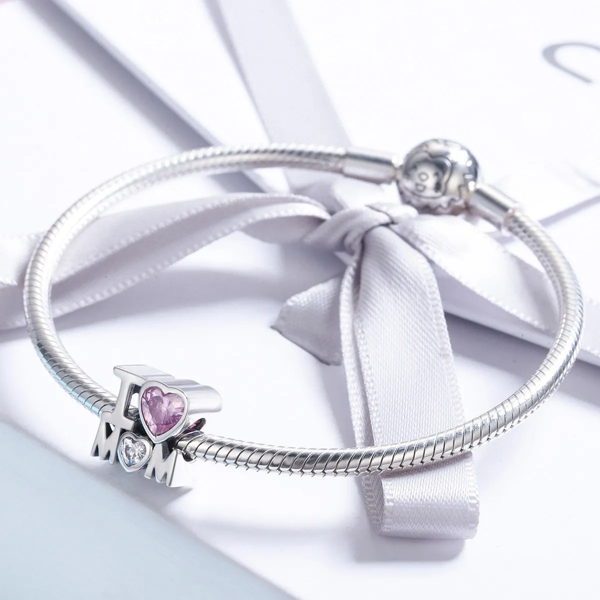 Pandora Style Silver I Love Mom Charm - SCC579