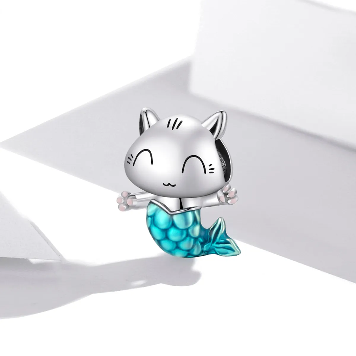 Pandora Style Silver Kitty Mermaid Charm - SCC1852