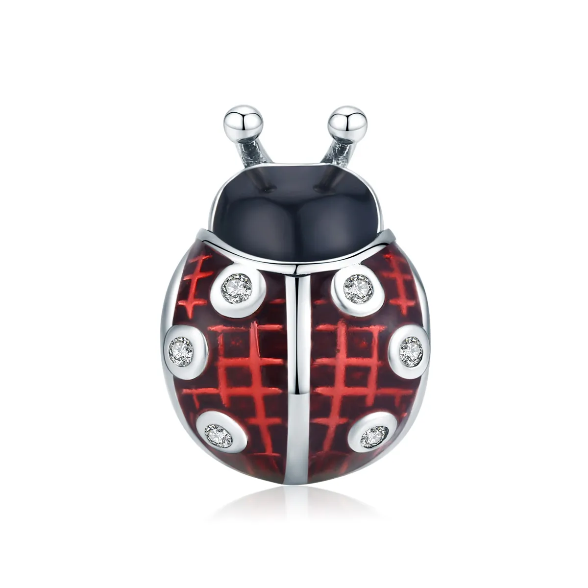 pandora style silver ladybug charm scc1481