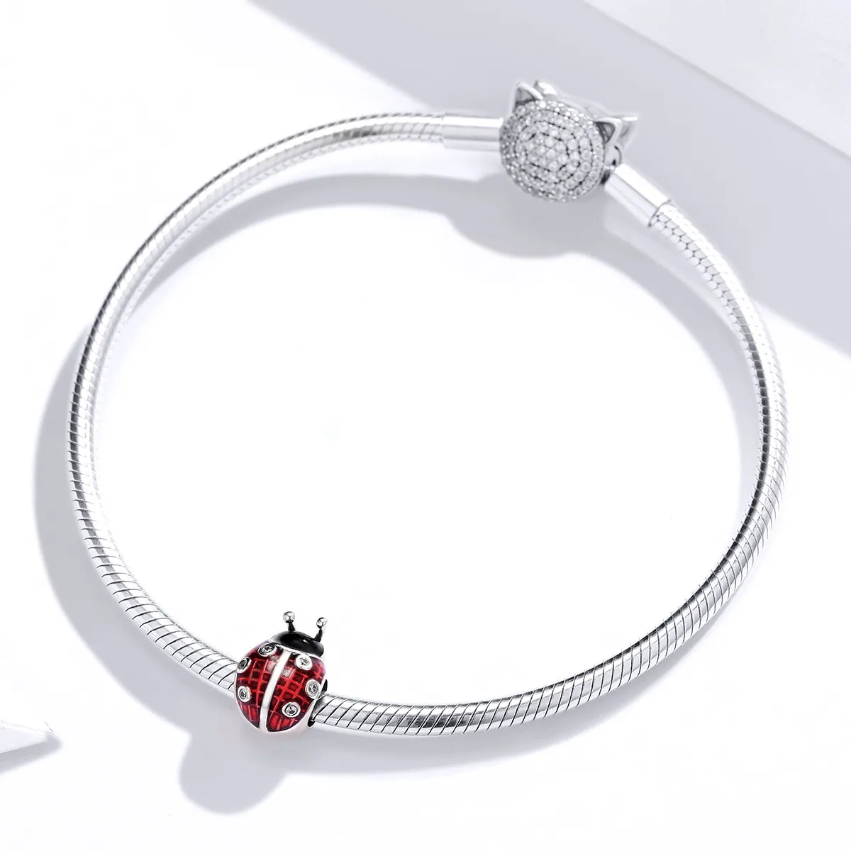 Pandora Style Silver Ladybug Charm - SCC1481