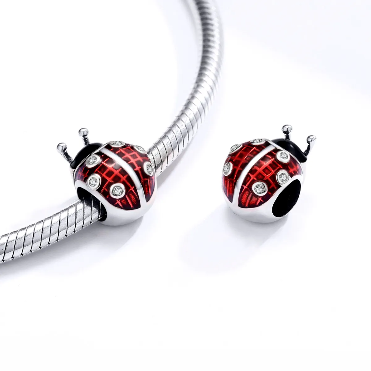 Pandora Style Silver Ladybug Charm - SCC1481