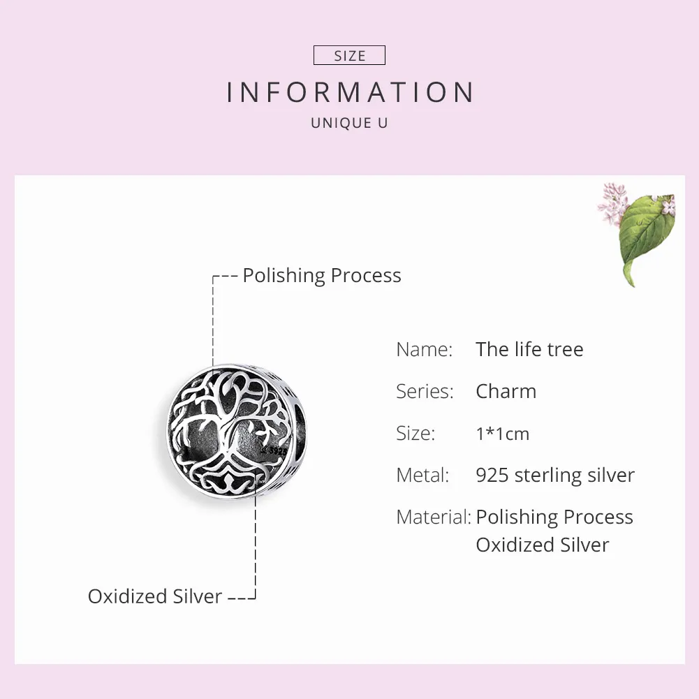 Pandora Style Silver Life Tree Charm - SCC1457