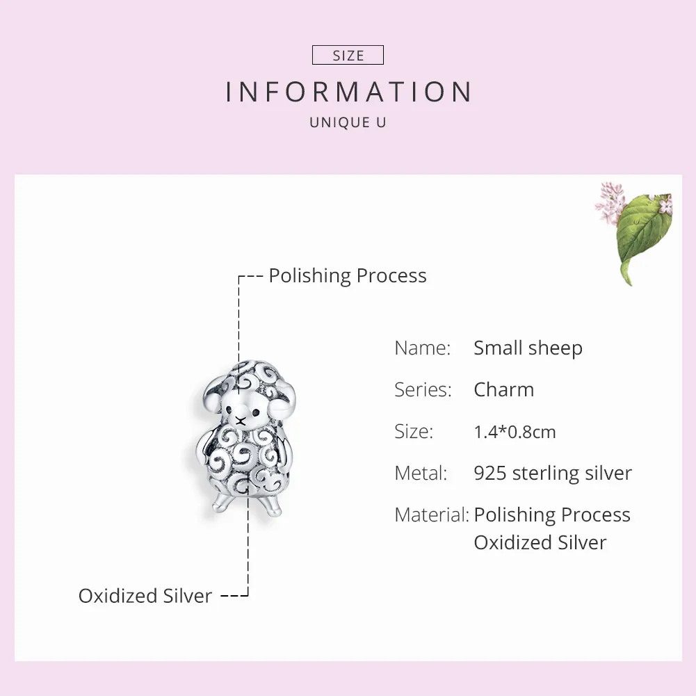 Pandora Style Silver Little Sheep Charm - BSC187