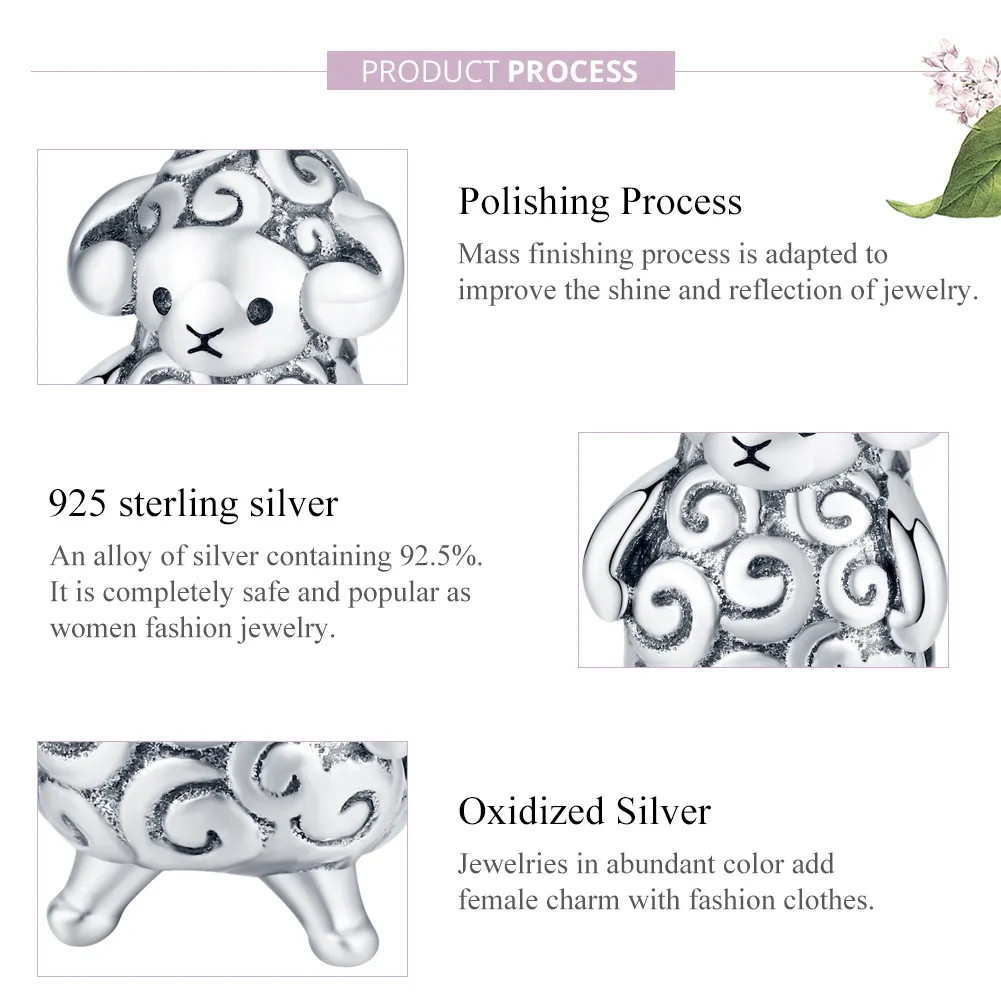 Pandora Style Silver Little Sheep Charm - BSC187