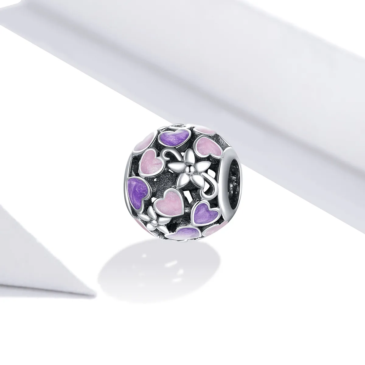 Pandora Style Silver Love Flowers Charm - SCC1798