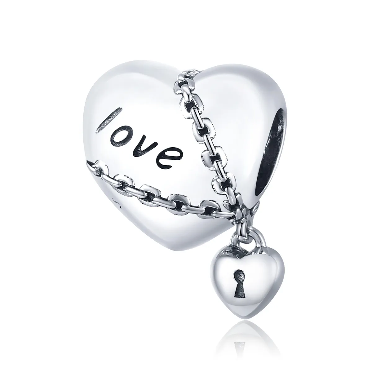 Pandora Style Silver Love Lock Charm - SCC1553