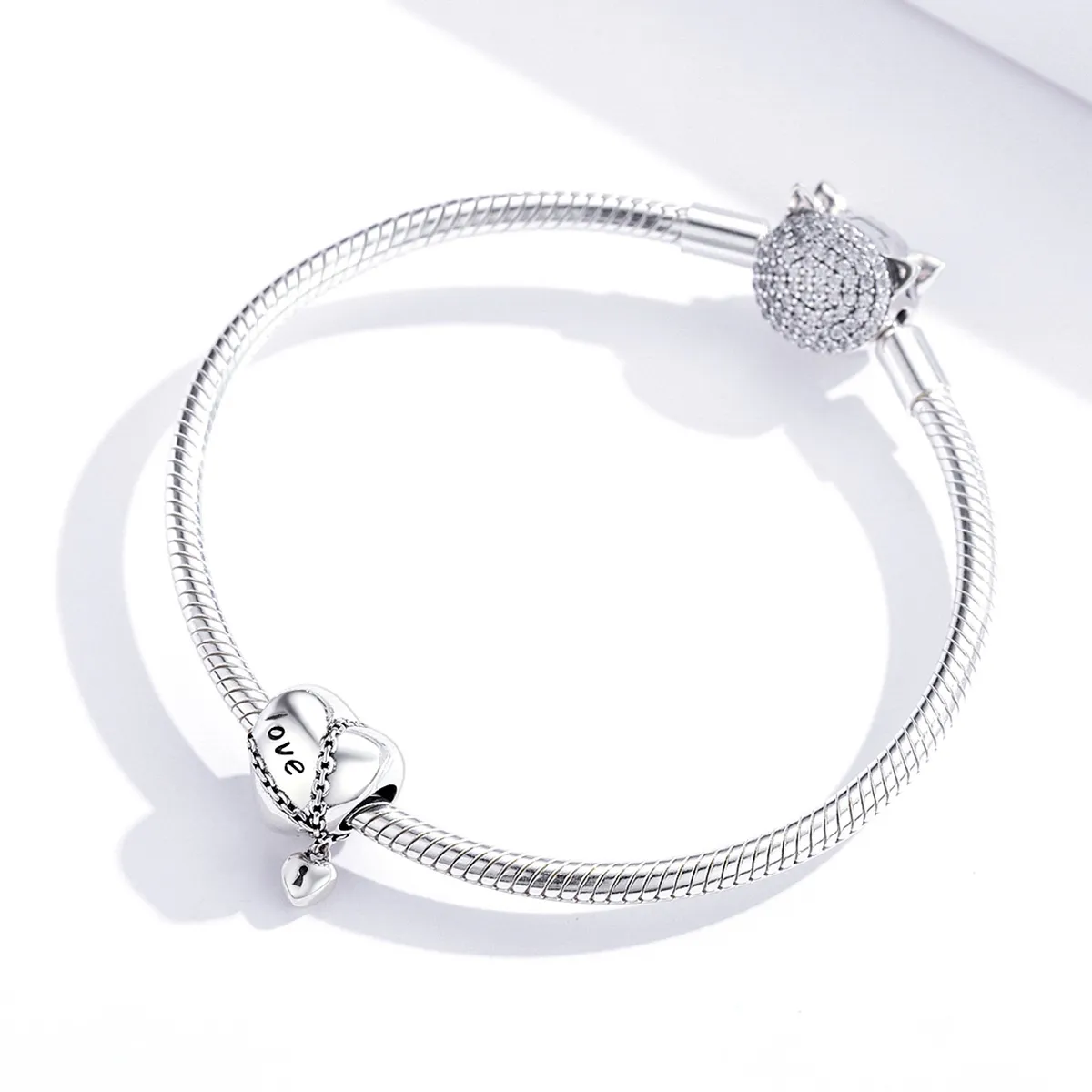 Pandora Style Silver Love Lock Charm - SCC1553