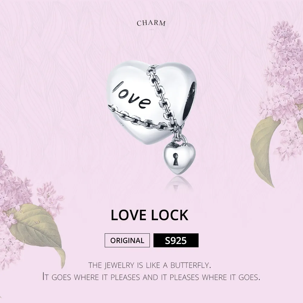 Pandora Style Silver Love Lock Charm - SCC1553