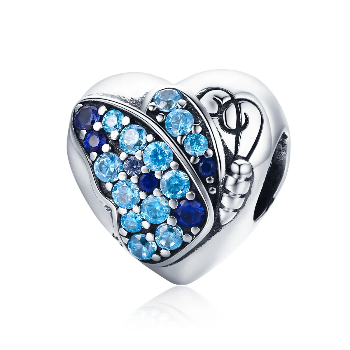 pandora style silver love of butterfly charm scc653