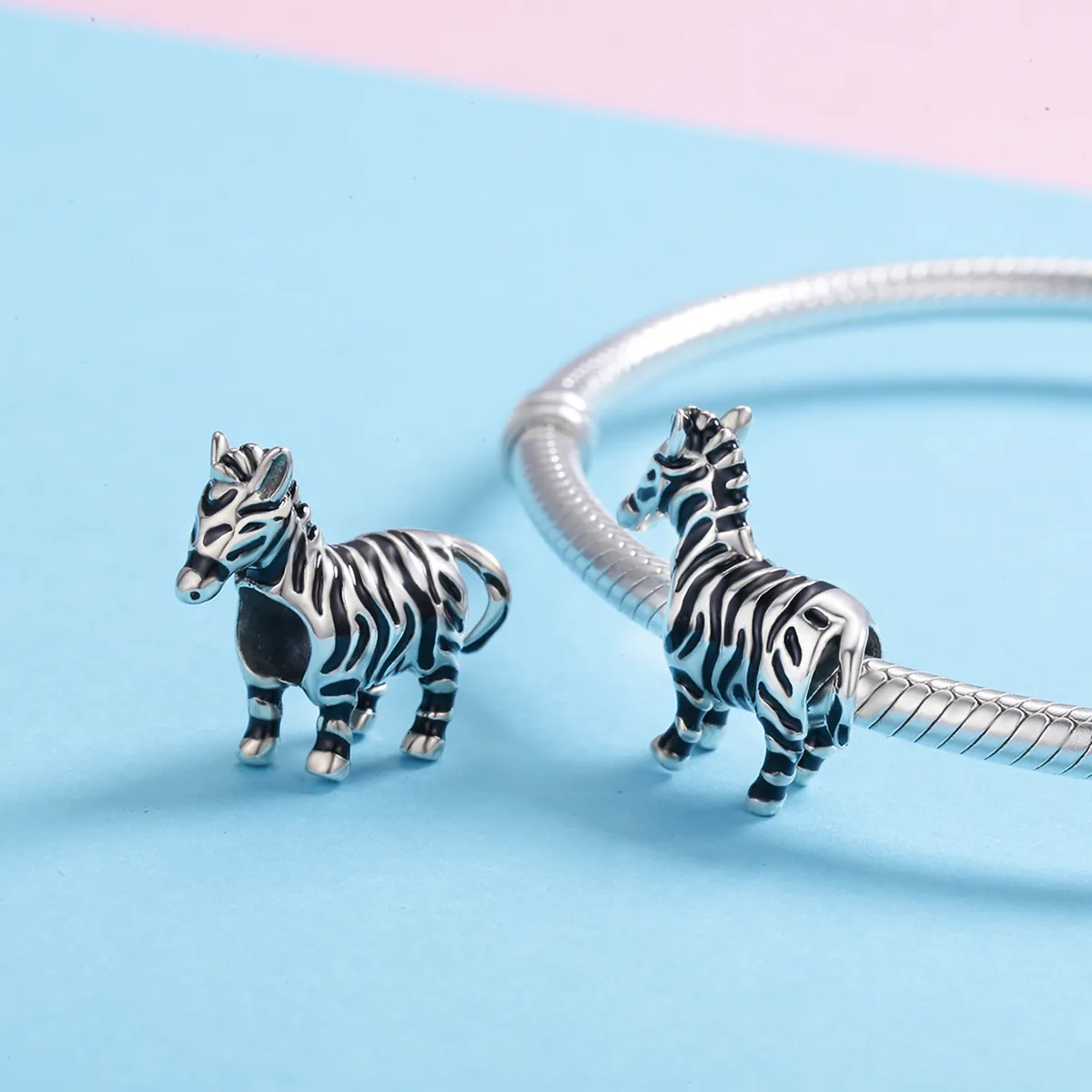 Pandora Style Silver Lovely Animal Zebra Charm - SCC550