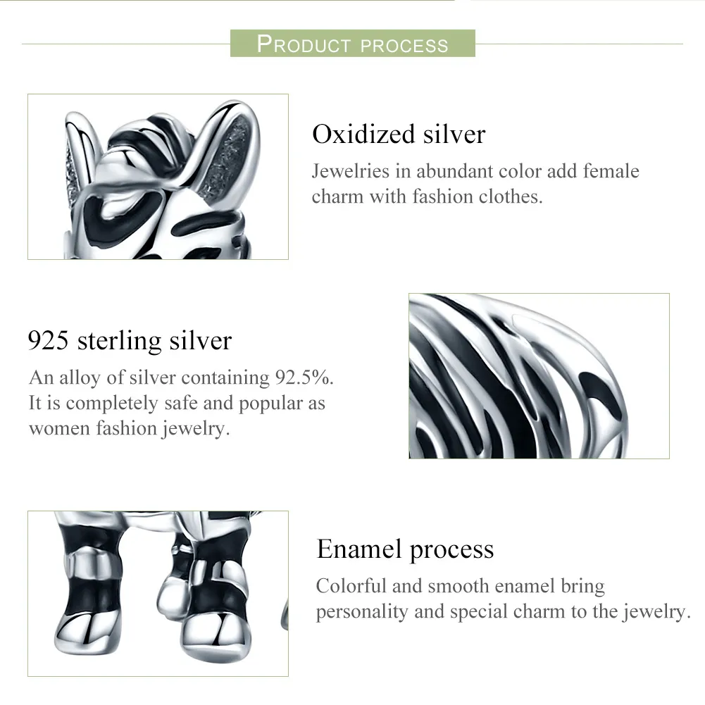 Pandora Style Silver Lovely Animal Zebra Charm - SCC550