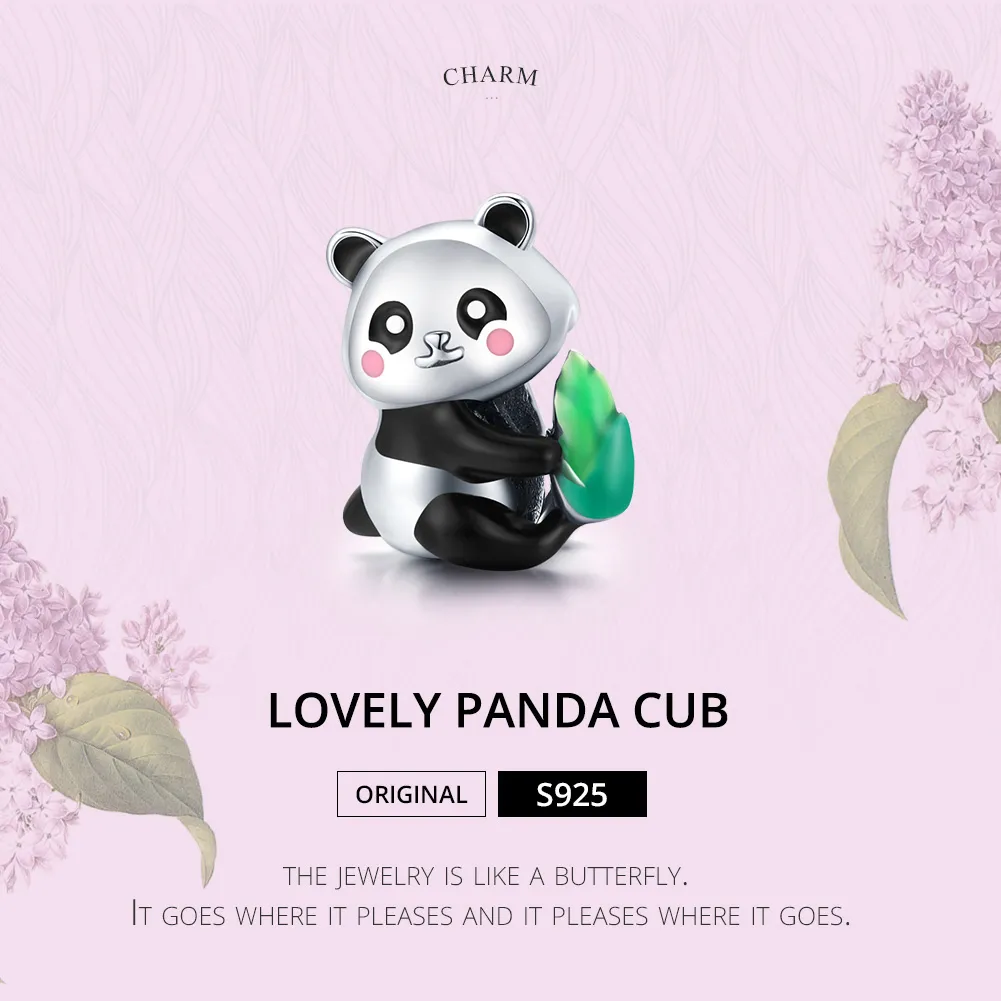 Pandora Style Silver Lovely Panda Cub Charm - SCC1832