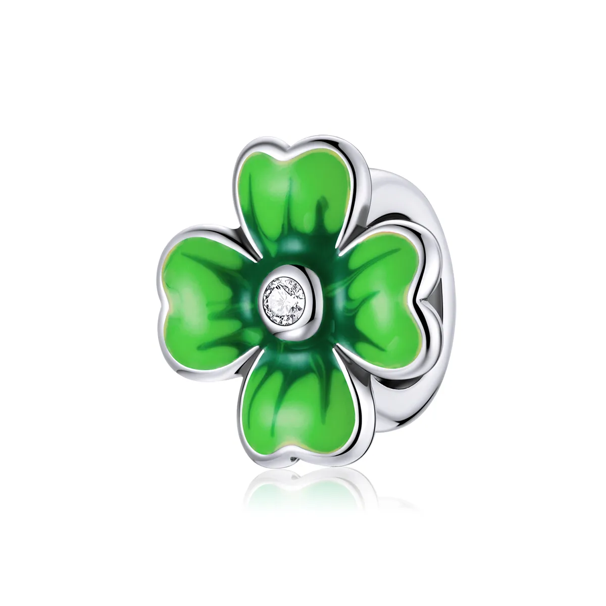 pandora style silver lucky clover charm scc1749