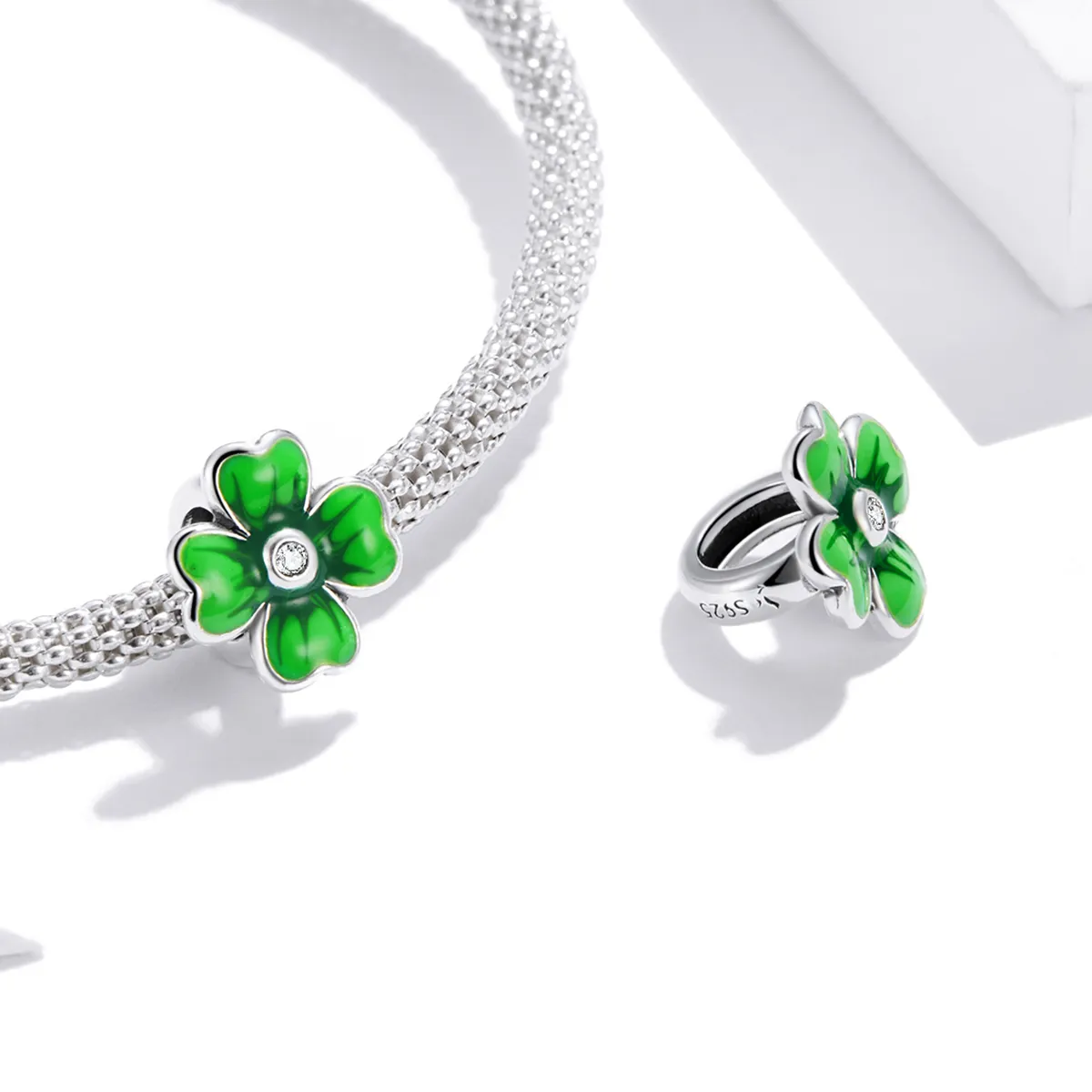 Pandora Style Silver Lucky Clover Charm - SCC1749