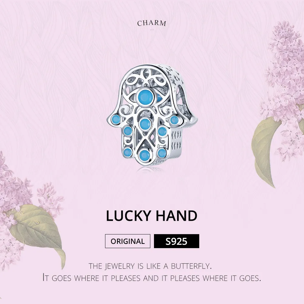 Pandora Style Silver Lucky Hand Charm - SCC1757