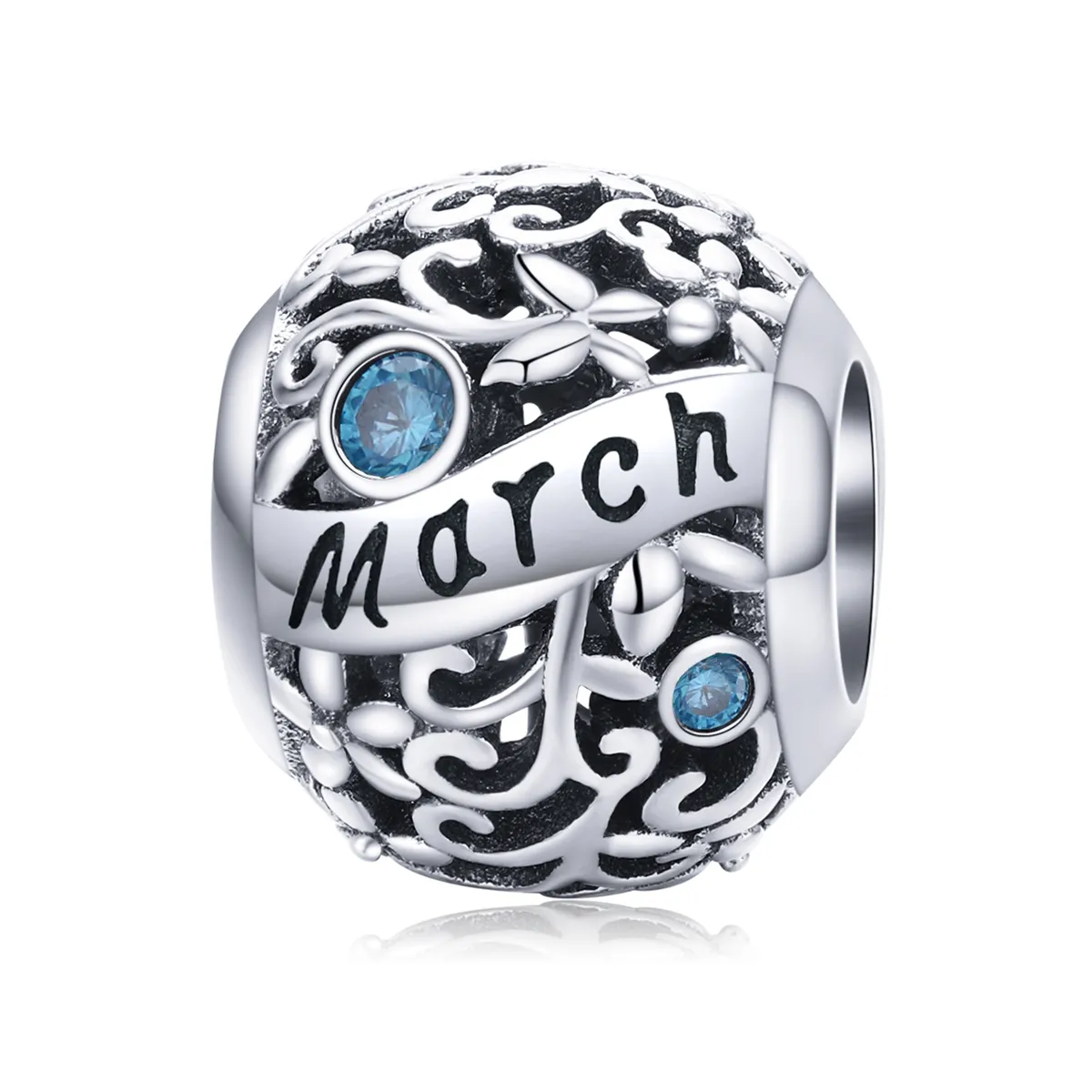 Pandora Style Silver March Birthstone Charm - SCC1385-3